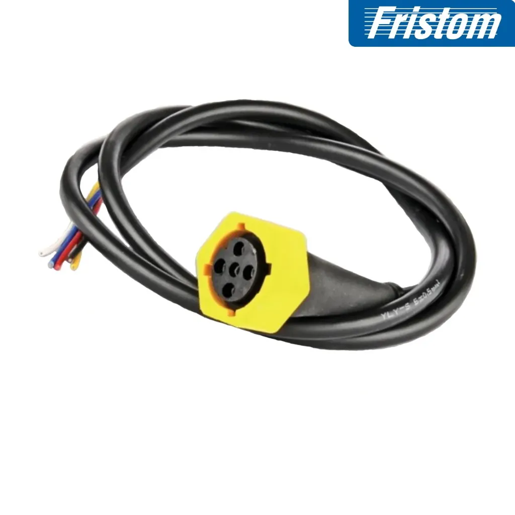 5 pins bajonet connector geel met 1m. kabel