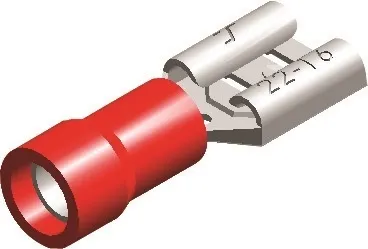 Kabelschoen man half geïsoleerd 0,5-1,5mm² (6,3x         0,8 mm) rood