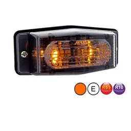 Master-LED Dubbelbrander met flitser  Amber / Wit Klassieke stijl smoke lens