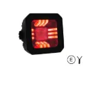 Breedstraler met rood/amber positielicht E-keur