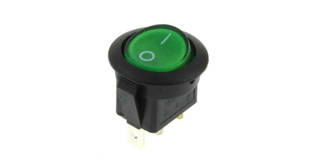 Tuimelschakelaar aan/uit led 16 ampère 12 volt groen