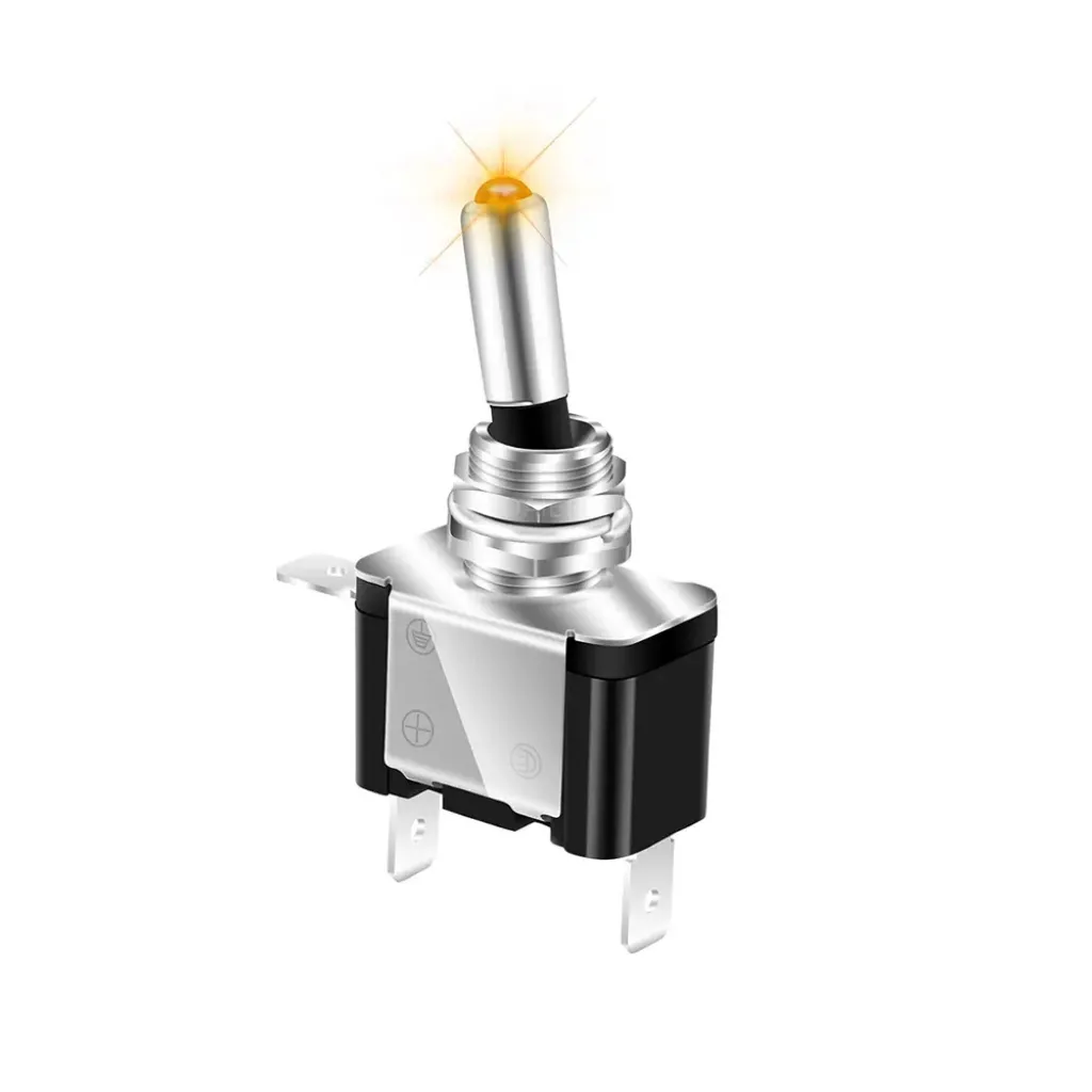 Schakelaar  on-off heavy duty Amber 12v-25 Amp